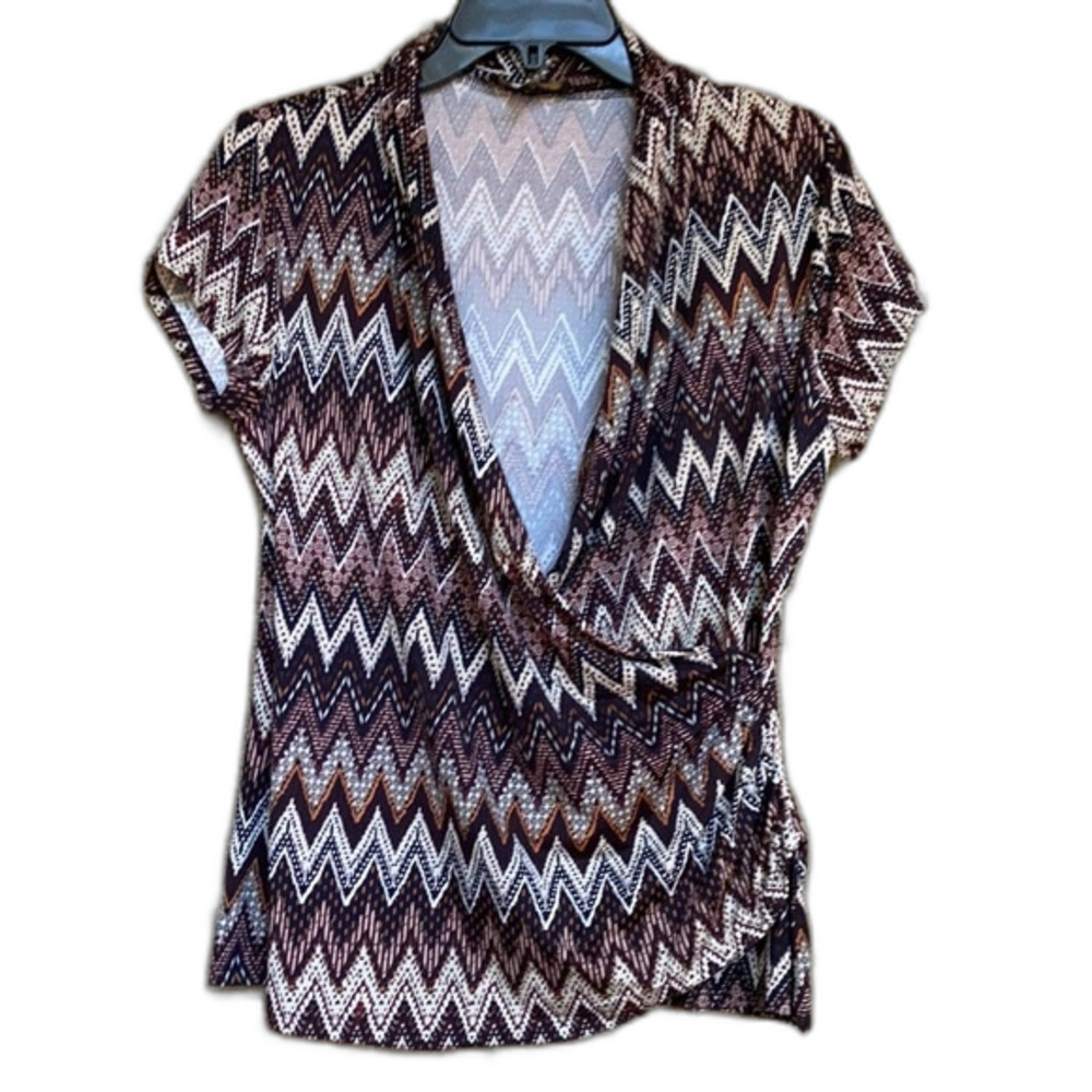 Melissa Paige Geo print wrap top